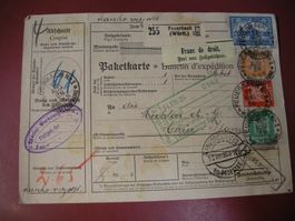 12.AUG.26 FEUERBACH WÜRTT., PAKETKARTE, ZOLL FRIEDRICHSHAFEN