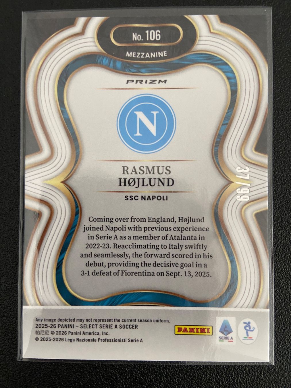 Panini Carte collezionabili: Rasmus Hojlund 37/99 Panini Select Serie A 25/26 – Usato da Dagmersellen venduto da dav_b656 1