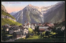Göschenen, Ortsansicht mit Alpenlandsch