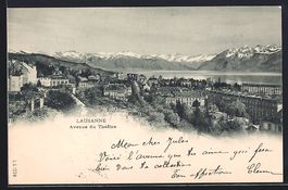AK Lausanne, Avenue du Théâtre, 1900