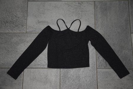 Damen Crop langarm Shirt gr. M mit Glitzer