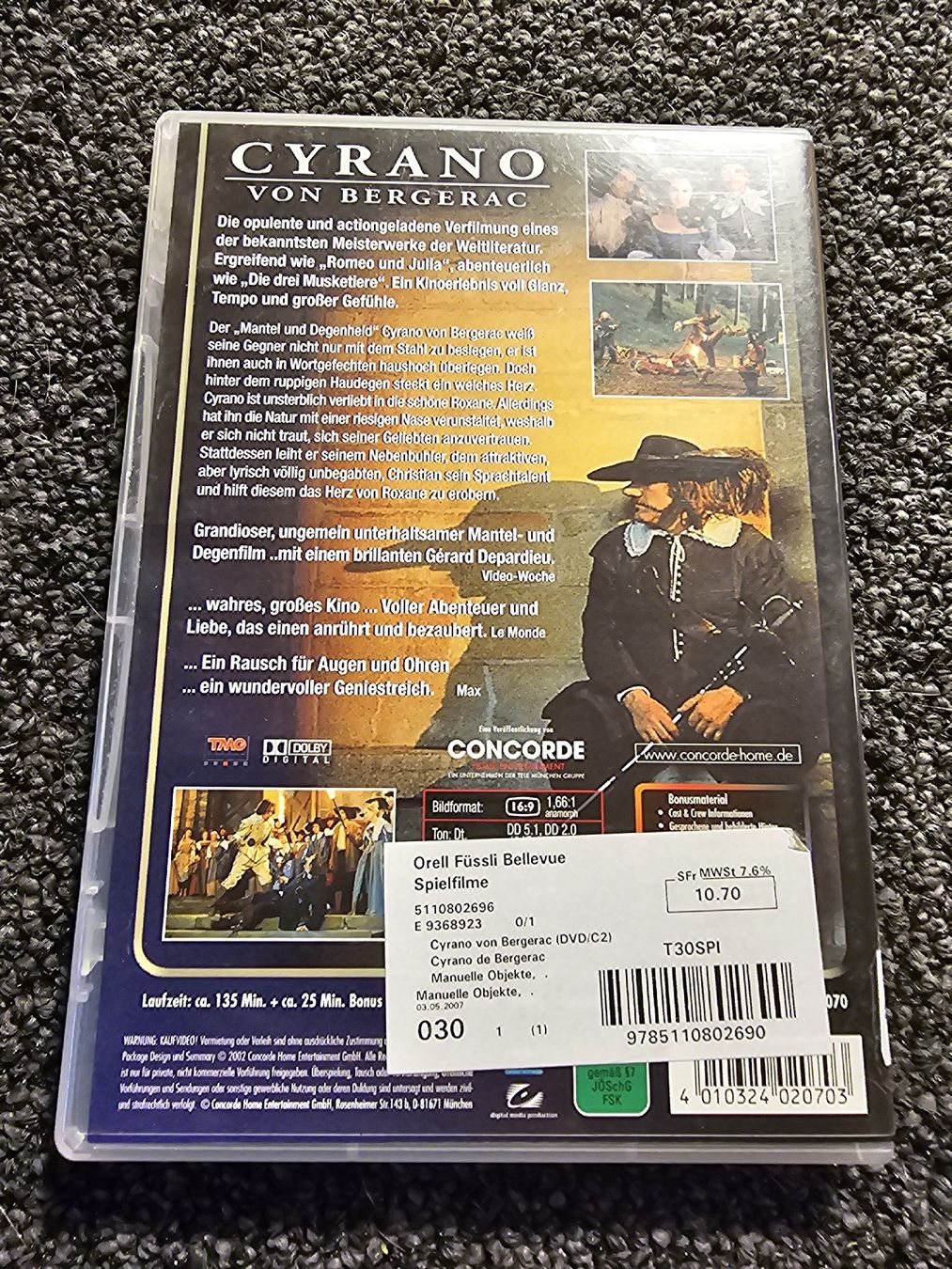 Tutti i DVDs: DVD Cyrano von Bergerac(20707) – Usato da Ruswil venduto da jan_bxl5 1