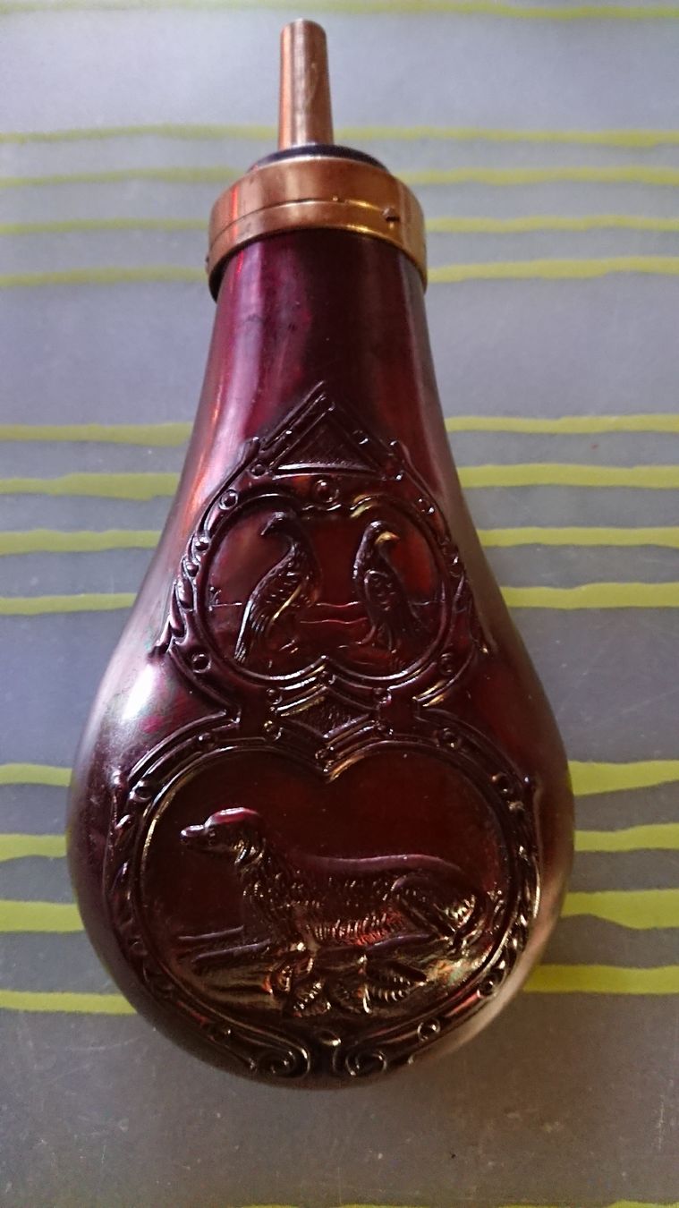 Bottiglie: ANTIKE SCHIESS PULVER FLASCHE – Usato da Biel/Bienne venduto da dasi3