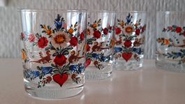 6 Vintage Schnapsgläschen  mit Blumenmuster