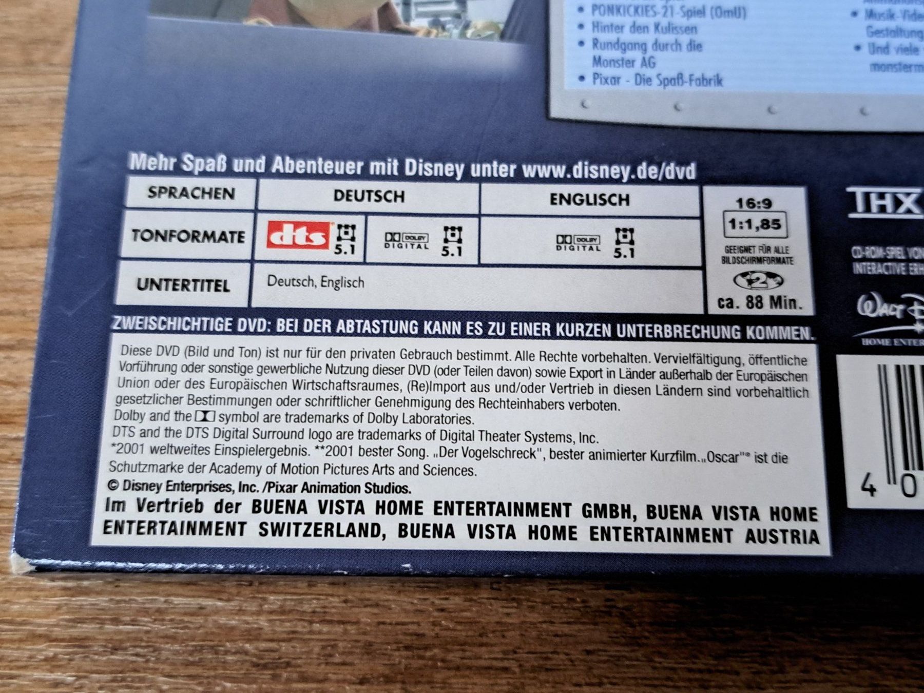 Tutti i DVDs: DVD Die Monster AG, 2-Disc Deluxe Edtion – Nuovo (secondo la descrizione) da Unterseen venduto da Kanica 5