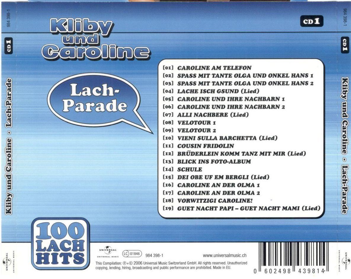CD: CD Kliby und Cariline Vol. 01 – Usato da St. Margarethen TG venduto da ursk10 1