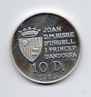 (752) Andorra, 10 Dinars 1989