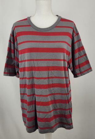 JOHN ADAMS T-shirt rayure gris/rouge vin