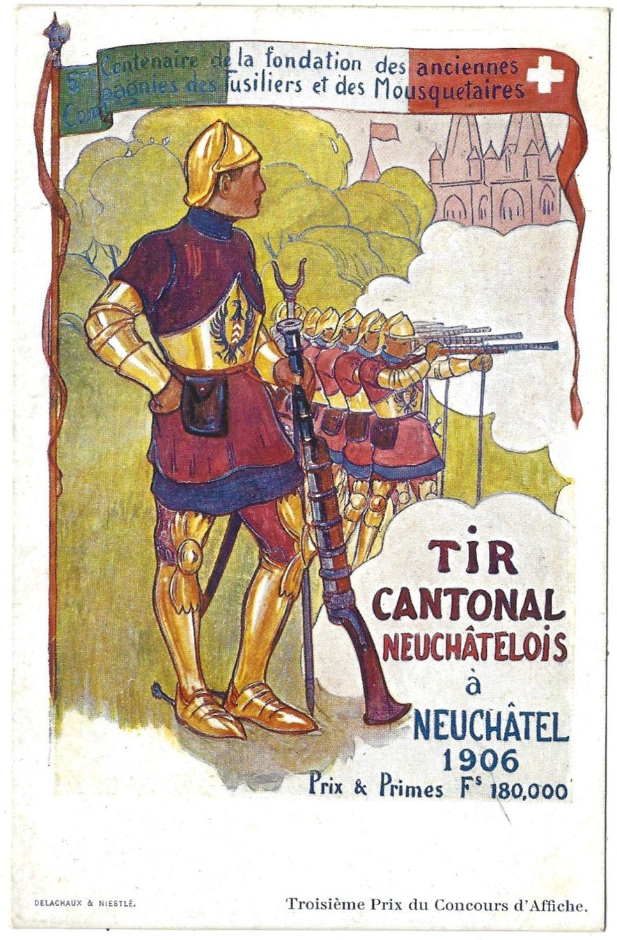 Ansichtskarten: TIR  CANTONAL  NEUCHÂTELOIS  à  NEUCHÂTEL  1906 – Gebraucht aus Bütschwil von Jackson1A