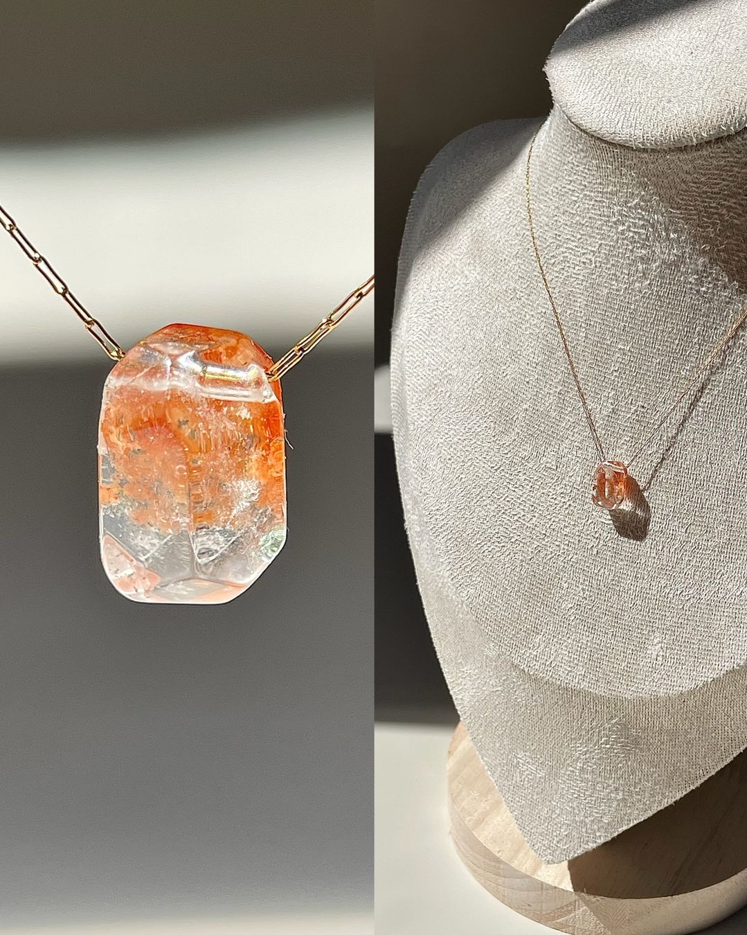 Catenine: Rutil/Phantomquarz Halskette, Edelstein,Facettiert – Nuovo e nell'imballaggio originale da Schiers venduto da sisikristall