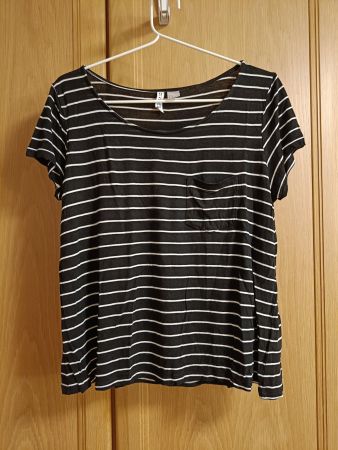 3 T-Shirts Set M C&A & H&M schwarz/grau/gestreift