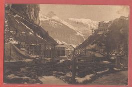 Wäggithal - Staumauer Schräh bei Innerthal im Bau - 1923