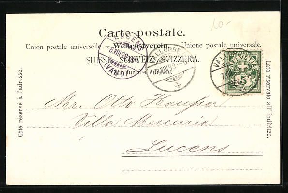 Cartoline postali: AK Vallorbe, Le Pont, 1899 – Usato da Berlin venduto da bartko-reher 1