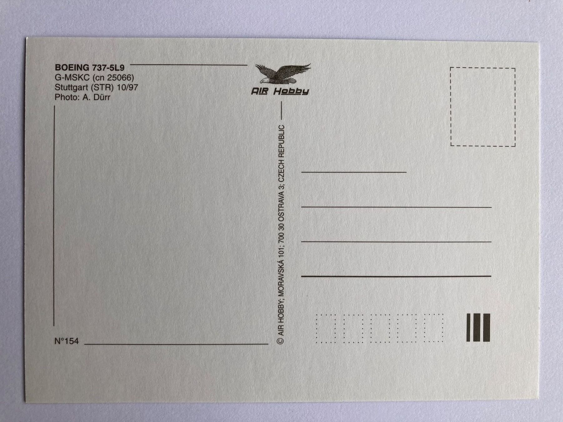 Cartoline postali: Postcard Boeing 737-5L9 British Airways – Usato da Lugano venduto da sel_x7bg 1