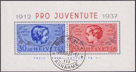 1937, J83I+J84I (PJ-Block) +ET-STEMPEL BERN, LUXUS! 100.-+