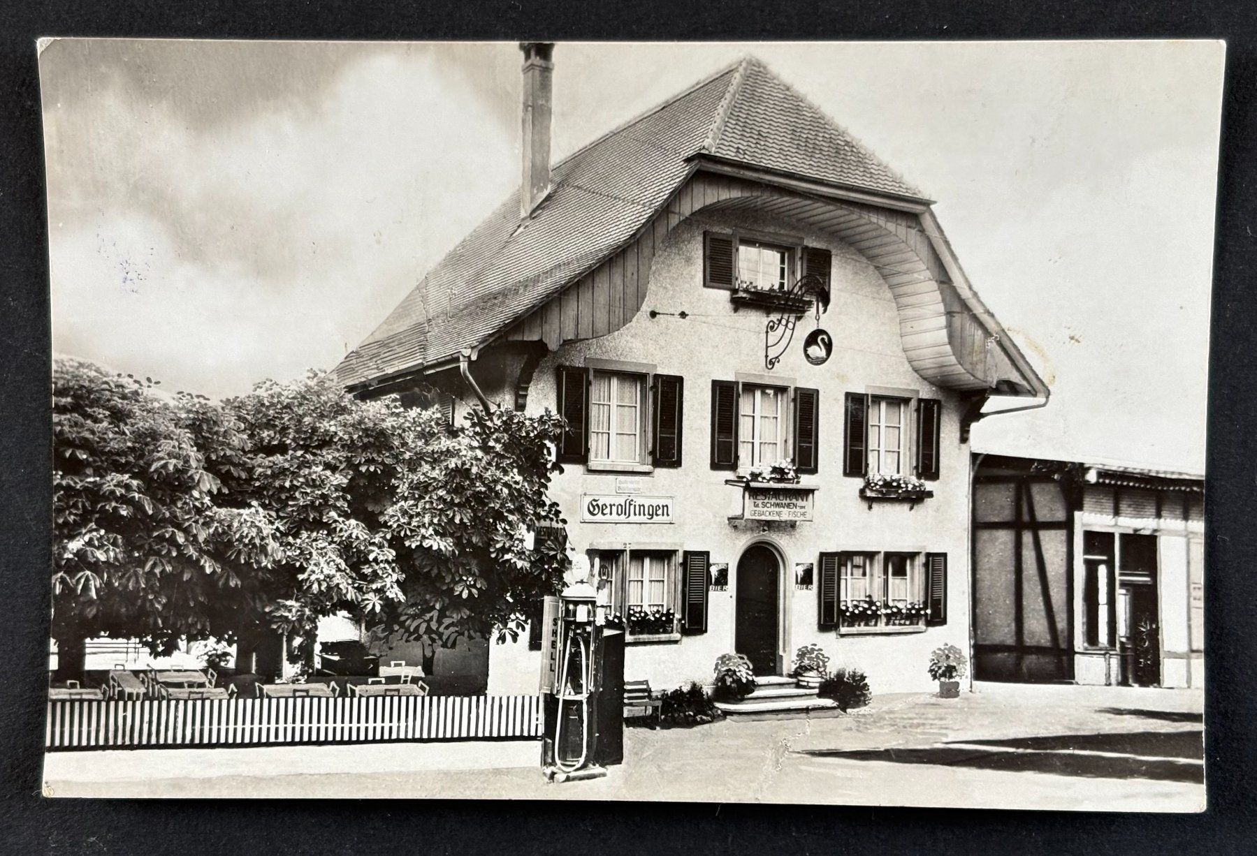 Cartoline postali: ANSICHTSKARTE RESTAURANT SCHWANEN GEROLFINGEN – Usato da Ostermundigen venduto da Wyatt-Earp