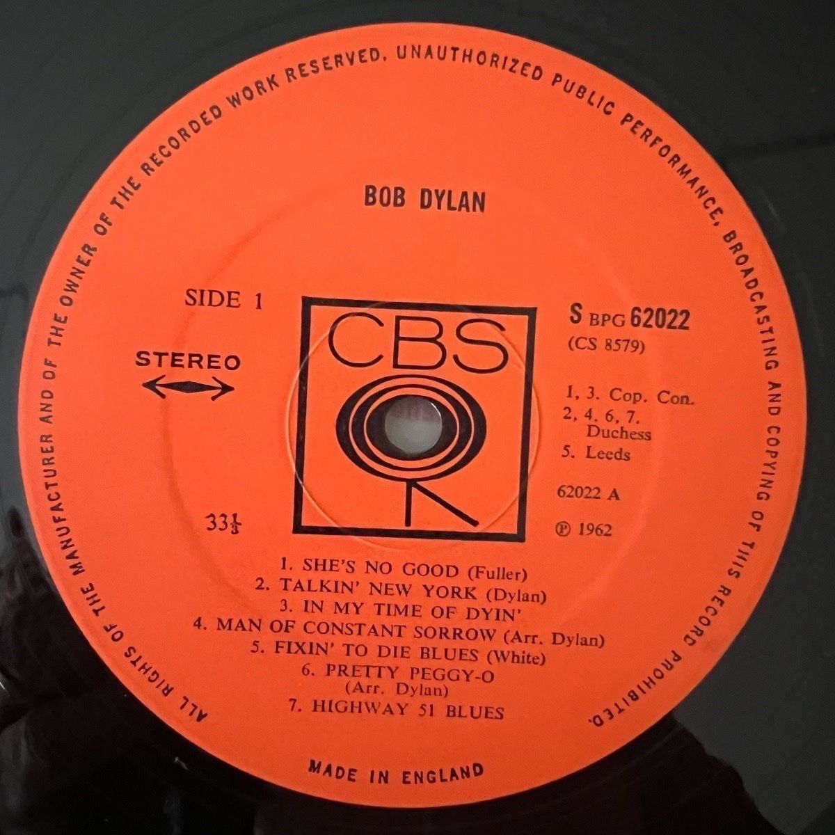 Schallplatten: Bob Dylan - Same / UK-Press. 1969 - Very nice Copy – Gebraucht aus Gais von soundcave57 2