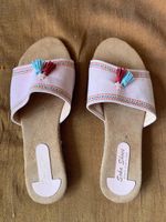 Soha Shoes Pantoletten rosa bestickt Damen Grösse 37