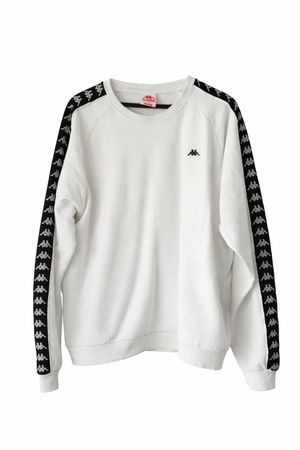 Pull Kappa blanc, taille XXL Vintage