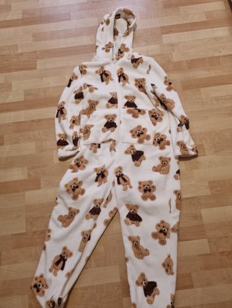 Teddybär Pyjama Overall Grösse L Neu!
