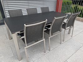 Gartentisch Hutter Quadro - Der Klassiker mit 6 Stühlen