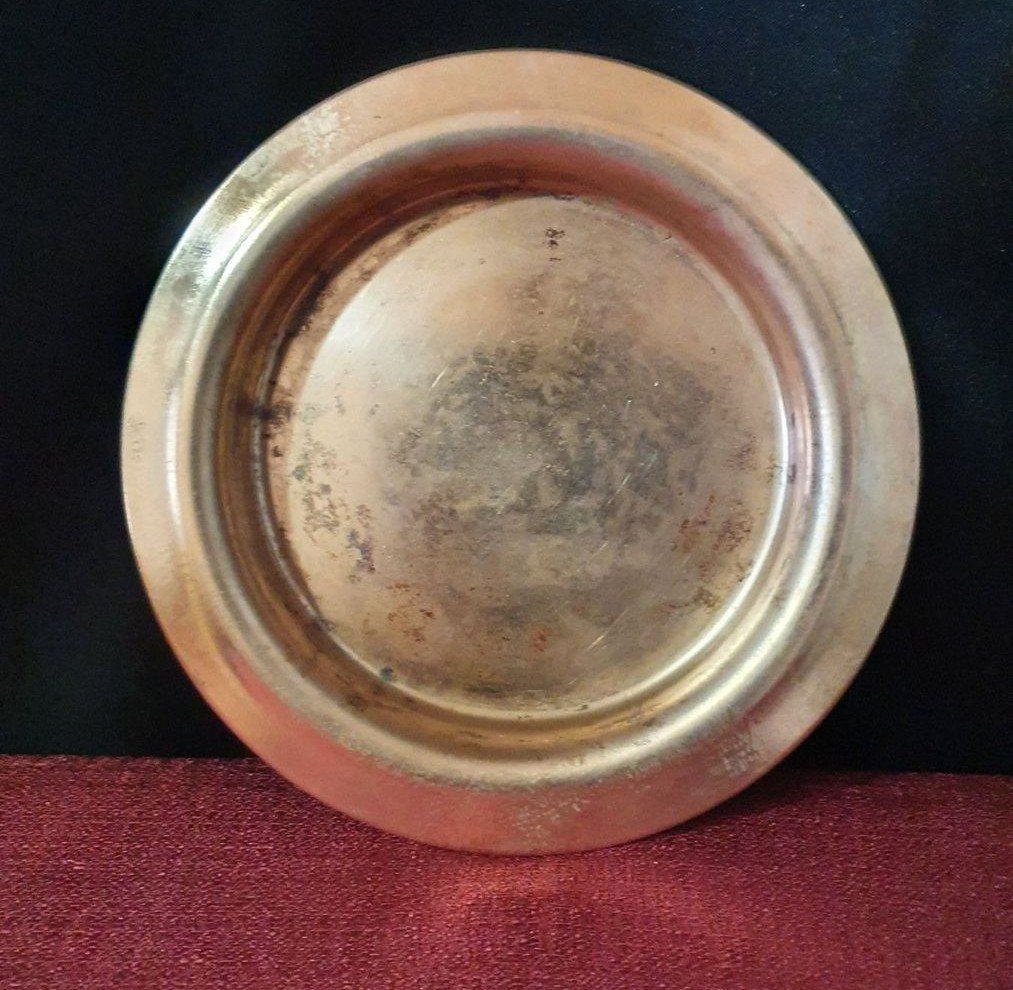 Sottobicchieri: Vintage Messing-Dekoteller / Kerzenuntersatz – Ø 17 cm/256gr – Usato da Abtwil AG venduto da MaVo.0710 1