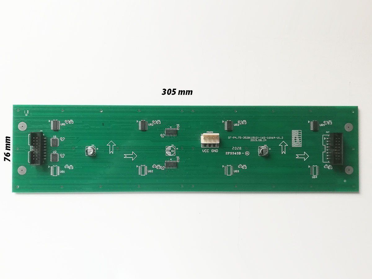 Componenti elettronici: LED Matrix Display 64x16 pixels color ROT 305x76 mm – Nuovo (secondo la descrizione) da Zurich venduto da led_matrix 2
