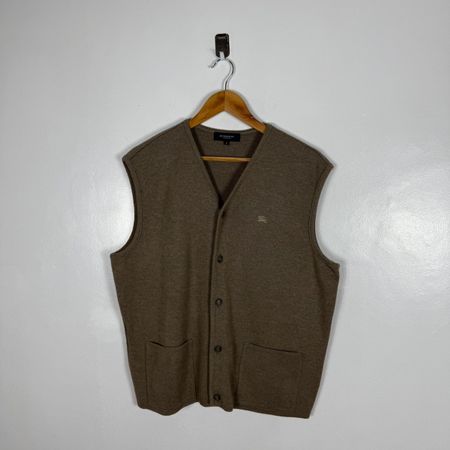 Gilet sans manches Burberry London beige laine mérinos- XL
