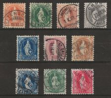 1894 : Stehende Helvetia Nr. 66D - 75D, KP 200.--