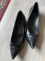 Schicke Navyboot Echtleder Pumps, schwarz, Grösse 40