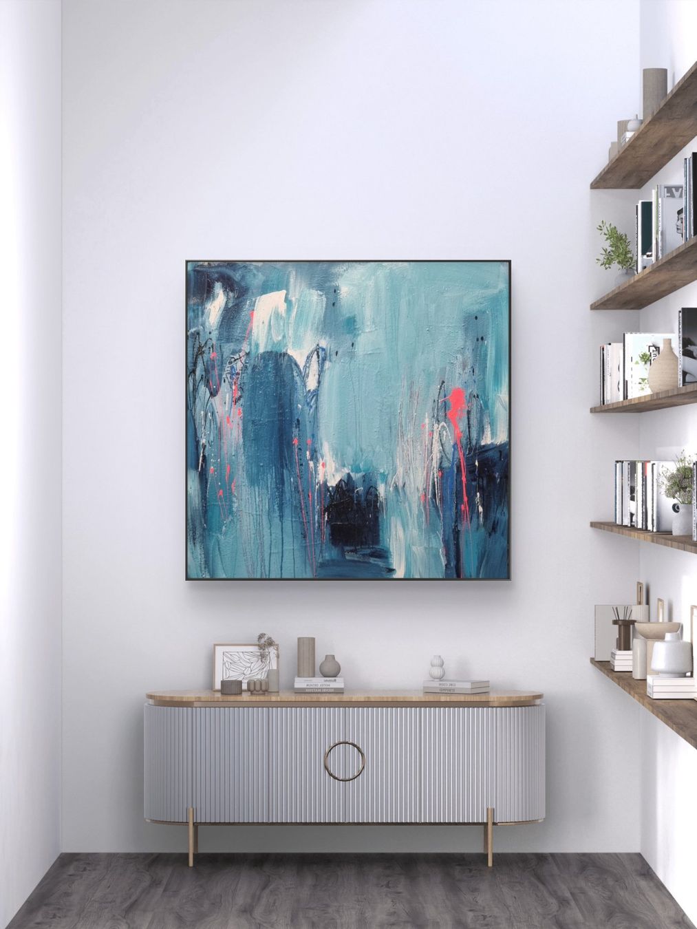 Tableaux: Originales abstraktes Gemälde 100x100cm – Neuf (Voir description) à Urdorf par Contra8 2