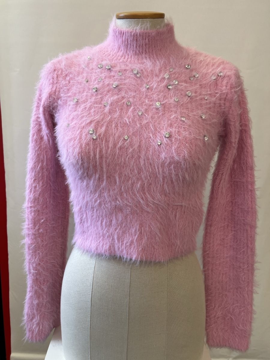 Zara Pullover & Sweatshirts: Glitzer Stehkragen Pullover rosa – Gebraucht aus Oberglatt ZH von ble_75jw