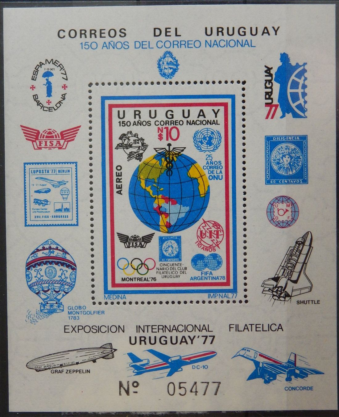 Tutti i francobolli: Uruguay Kat. Block 35 ** 1977 Kat. 35 Euro – Usato da Zürich venduto da Muehlekauf