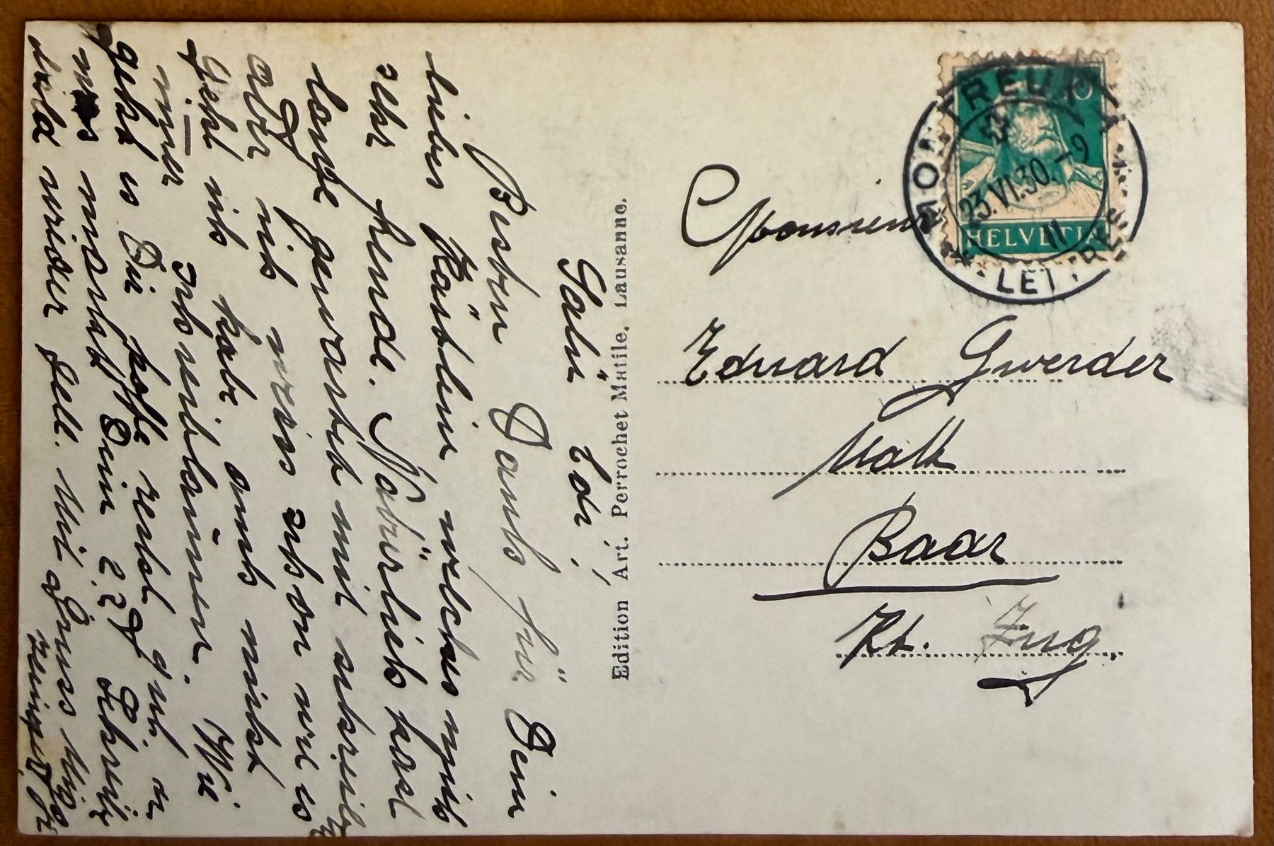 Cartoline postali: Montreux - Clarens 1930 – Usato da Lutry venduto da Ediego 1
