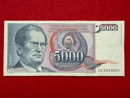Belgrad 1985 - Jugoslawien - 5000 Dinara - Tito