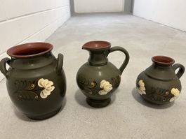 Keramik Krüge, 3er Set, Vintage, Top Zustand!