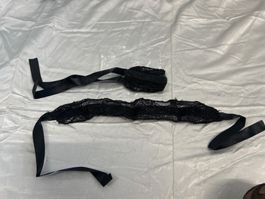 Sexy Strumpfband Spitze schwarz One Size Neu