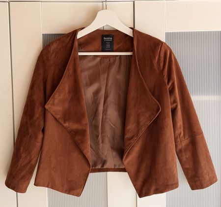 Tolle Jacke von Bershka, braun, Wildlederoptik, Gr. S, Top!