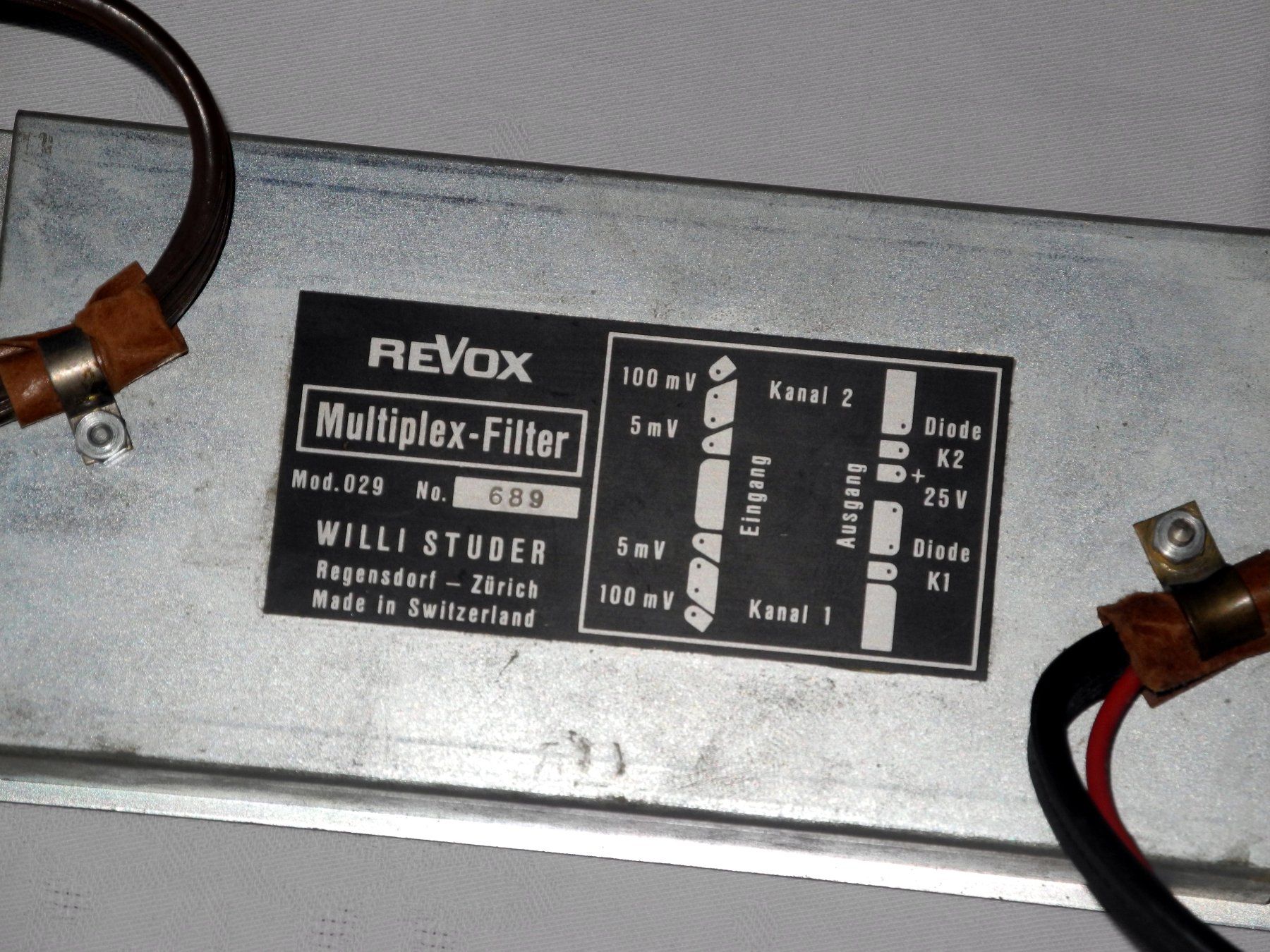 Bandmaschinen: ReVox Multiplex-Filter Modell 029 – Gebraucht aus Steinmaur von techcollector