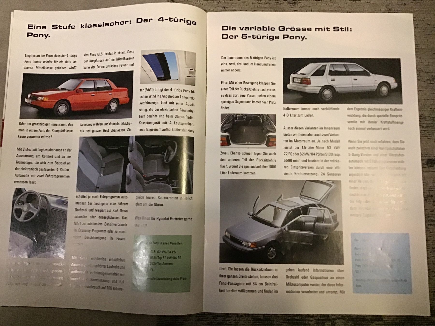 Hyundai Documenti: Hyundai Programm Verkaufsprospekt 20 Seiten, 1990 – Usato da Scherzingen venduto da Starseller62 2