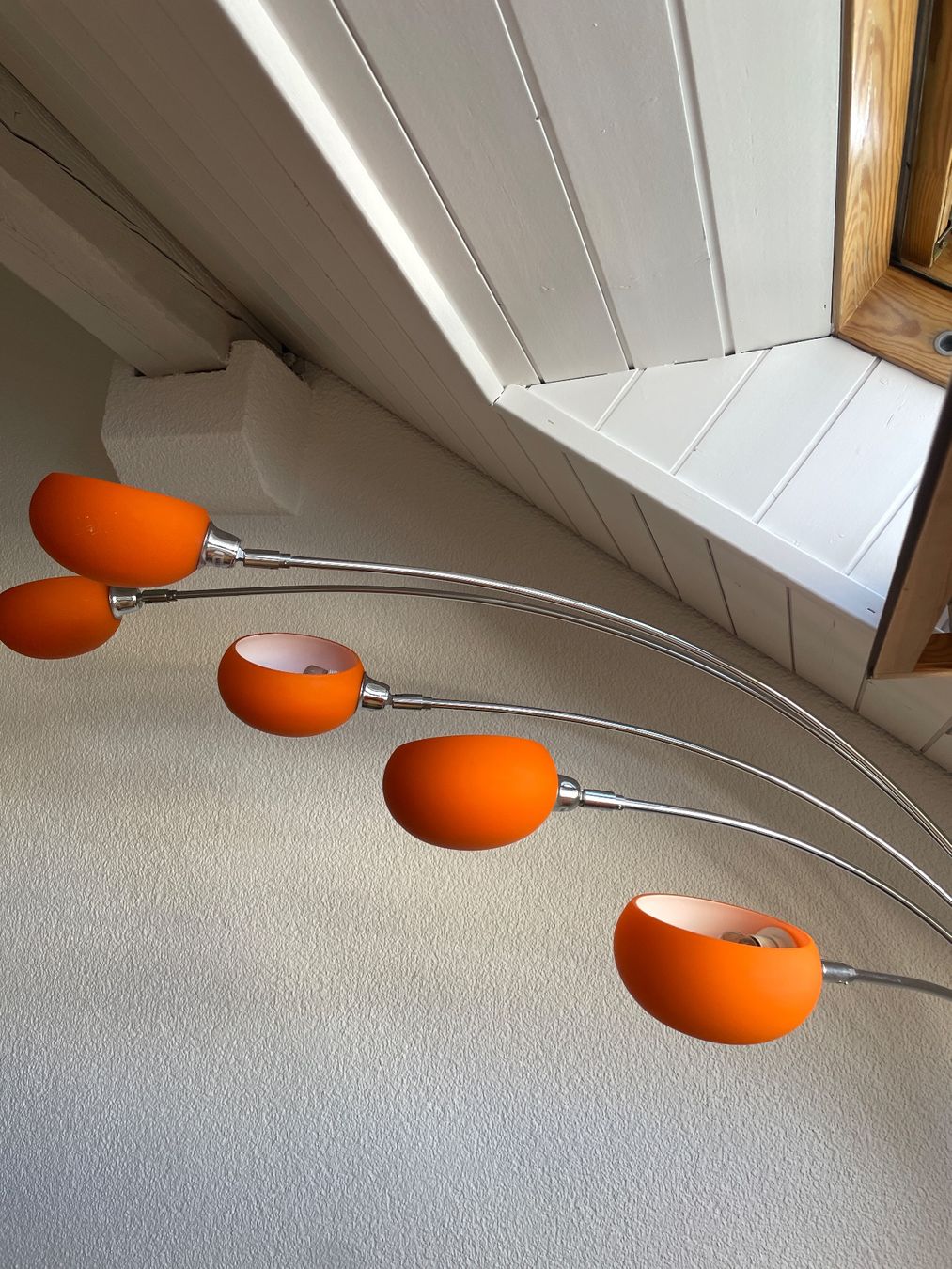 Lampade: Bogenlampe chrom orange mit Marmorsockel – Usato da Zürich venduto da merbo 4