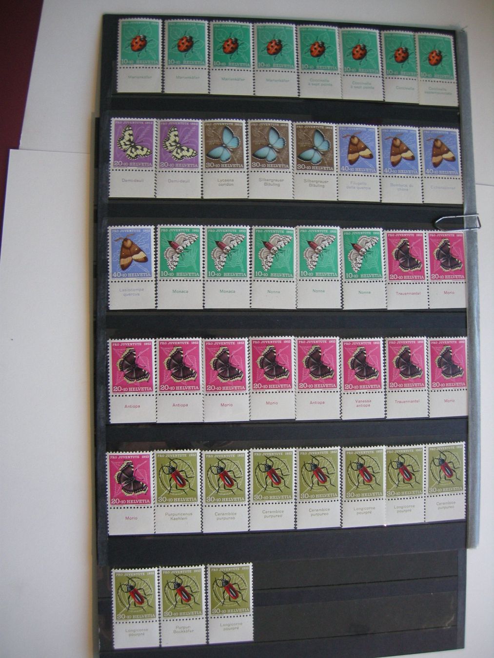 Alle Briefmarken: 1952/1953 PRO JUVENTUTE TABS, RESTLOT, POSTFRISCH/** – Gebraucht aus Rüti ZH von jupi1945