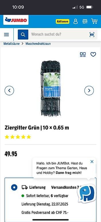 Sichtschutz: Zaun grün 10x0.65m – Gebraucht aus Niedergösgen von sim_v2bq 2