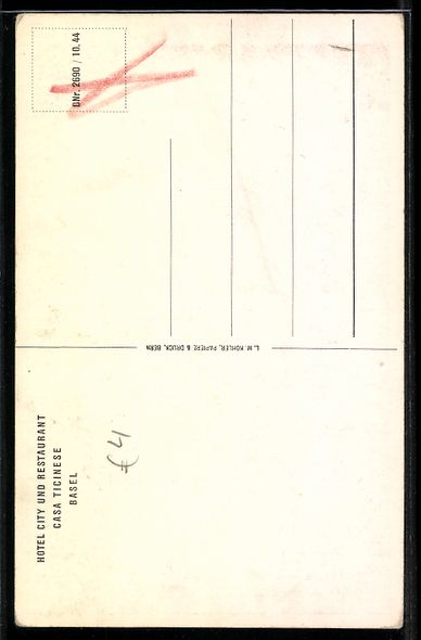 Cartoline postali: Basel, Hotel City und Restaurant Casa Ti – Usato da Berlin venduto da bartko-reher 1