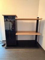 TV-Regal Holz schwarz mit Glasfront gebrauchter Zustand