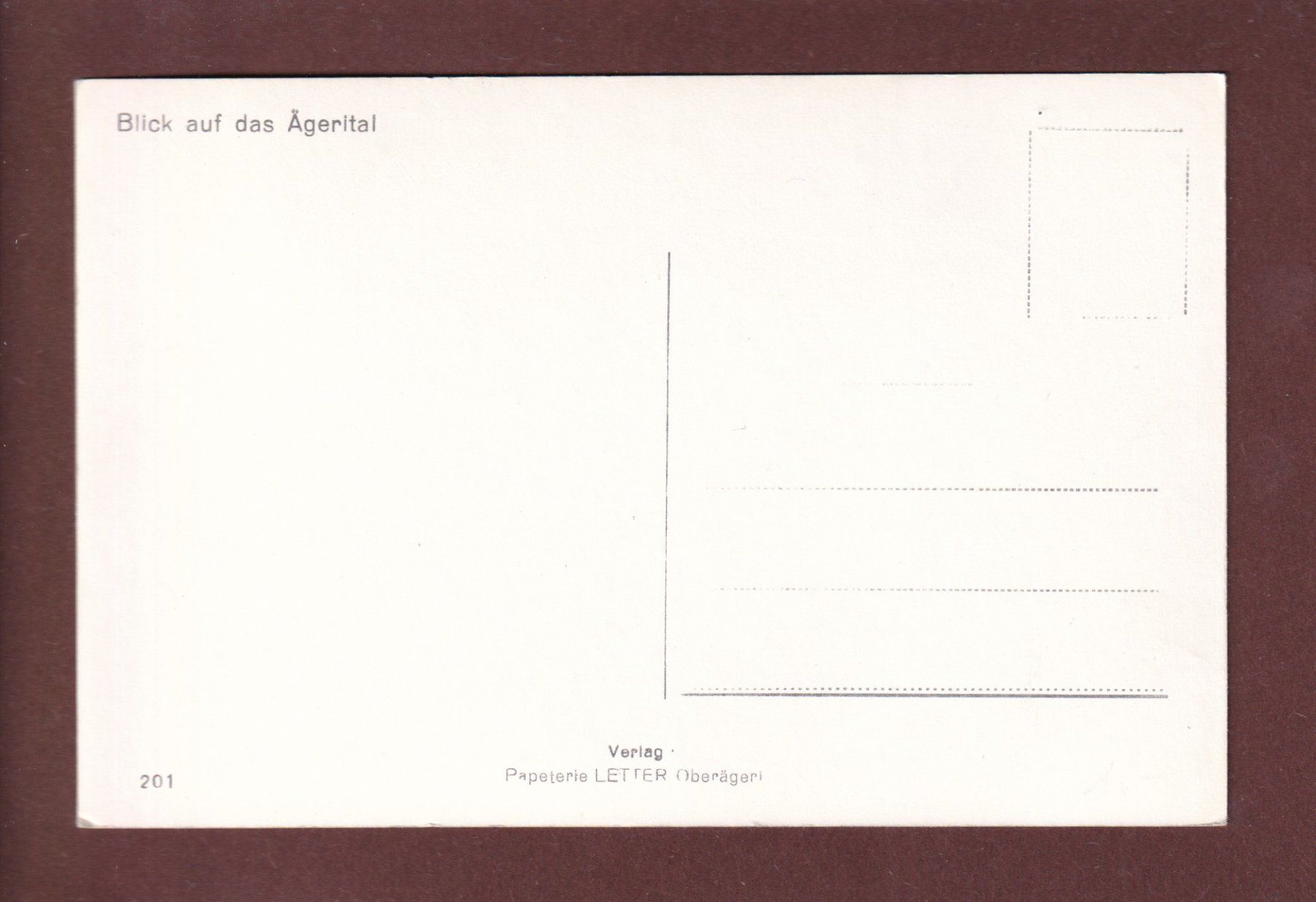 Cartoline postali: Blick auf das ÄGERITAL – Usato da Pully venduto da nicecards 1