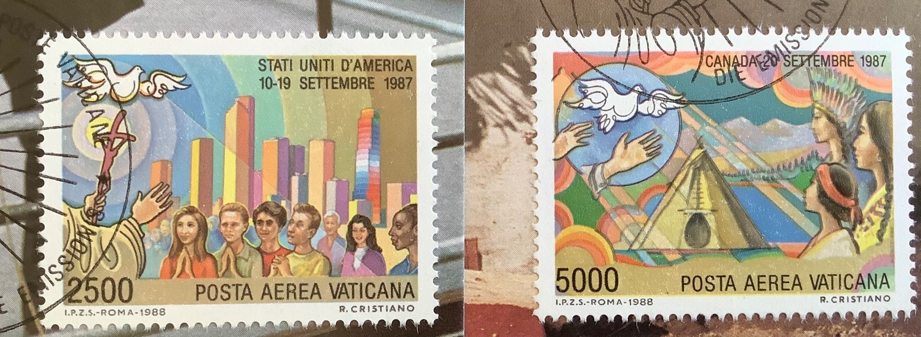Tutti i francobolli: 1988 Vatikan  Flugpostmarken auf Maximumkarten Satz – Nuovo (secondo la descrizione) da Liestal venduto da Skunk02 1