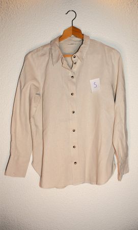 Sommerbluse Leinen-Viskos Beige Gr. S - Zeitloser Klassiker!