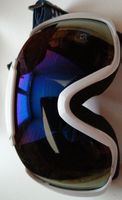 Weisse Skibrille, Top Zustand, für klare Sicht im Schnee