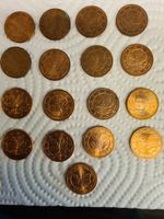 17x 2 Cent Münzen